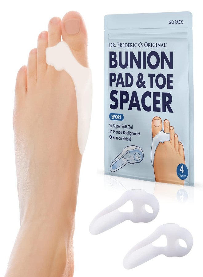 Dr. Frederick's Original Sport Bunion Pads - 4 ct - Temporary Bunion Corrector - Toe Separator Gel Cushion - Relief for Women & Men - Image 1